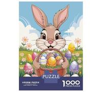 Rompecabezas para Adultos De 1000 Piezas Easter Bunny with Basket Rompecabezas para Adultos Juegos Divertidos Difícil Difícil Regalos De Cumpleaños Y Únicos 38x26cm/1000pcs