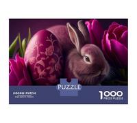 Rompecabezas para Adultos De 1000 Piezas Easter Egg with Rabbit Rompecabezas para Adultos Juegos Relajantes Decoración del Hogar Desafío Educativo 52x38cm/1000pcs
