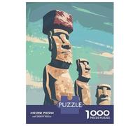 Rompecabezas para Adultos De 1000 Piezas Easter Island Statues Rompecabezas para Adolescentes Juguetes Antiestrés Desafío Difícil Cumpleaños 38x26cm/1000pcs