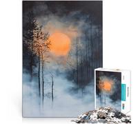 Rompecabezas para Adultos de 1000 Piezas Ecos en la Niebla Aparecen Siluetas Naturaleza Alivio del estrés Buen Regalo 75x50cm