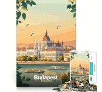 Rompecabezas para Adultos de 1000 Piezas Edificio del Parlamento de Budapest,Arte de Bordes precisos,Juguete Creativo,Juego para Pasar un rato Agradable,Pieza de Arte navideña (38x52cm)