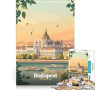 Rompecabezas para Adultos de 1000 Piezas: Edificio del Parlamento de Budapest Juego Familiar Que Mejora la Memoria Ideal para Decorar el Escritorio 50x75cm