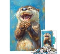 Rompecabezas para Adultos de 1000 Piezas El Alegre bostezo de la Nutria Rompecabezas para Adultos Carrera de Velocidad Manual Cada Pieza es única Juguetes educativos de Aprendizaje 50x75cm