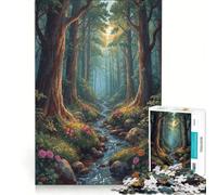 Rompecabezas para Adultos de 1000 Piezas El Arroyo del Bosque Secreto Juego de ingenio antiestrés Lista de Deseos con Papá Noel 38x26cm