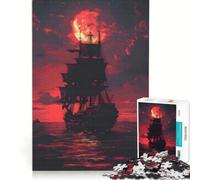 Rompecabezas para Adultos de 1000 Piezas El Barco Pirata Un Juego práctico Divertido y con Humor Ideal para Decorar el Escritorio 38x52cm
