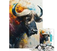 Rompecabezas para Adultos de 1000 Piezas El Búfalo de Agua Sagrado Rompecabezas para Adultos Juegos Familiares de análisis y lógica cumpleaños y Navidad (Tamaño 38x26cm)