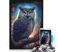 Rompecabezas para Adultos de 1000 Piezas El Búho Vigilante Nocturno Juego Familiar Juego Desestresante e Intelecto Regalos de Juego Reto 38x52cm