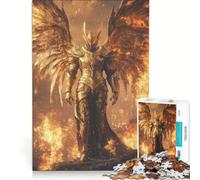 Rompecabezas para Adultos de 1000 Piezas El Caballero Ángel de Fuego Juego de ingenio antiestrés Lista de Deseos con Papá Noel 50x75cm