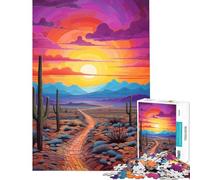 Rompecabezas para Adultos de 1000 Piezas El Camino del Desierto Ayuda a ejercitar el Cerebro Una Obra de Arte Juegos relajantes para Mayores de 14 años 38x26cm