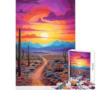 Rompecabezas para Adultos de 1000 Piezas: El Camino del Desierto Juguete Educativo Gran Regalo para Juegos Juego Imposible Potencia el Amor Entre Parejas tamaño 38x26cm