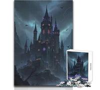 Rompecabezas para Adultos de 1000 Piezas: El Castillo Oscuro en el acantilado, Rompecabezas, Juegos Familiares, Vacaciones en casa, Pasatiempos, Ideas de Regalos, tamaño 38x52cm