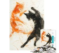 Rompecabezas para Adultos de 1000 Piezas El Choque de los Gatos Diversión en casa decoración artística para el hogar Juegos educativos para Mayores de 14 años Juego de Rompecabezas Disponible 38x26cm