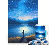 Rompecabezas para Adultos de 1000 Piezas El Cielo Estrellado de Van Gogh Juego de ingenio para divertirse en Familia para Fortalecer el Amor Entre Parejas 38x52cm