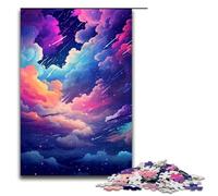 Rompecabezas para Adultos de 1000 Piezas El Cielo Nocturno está rodeado de Madera Ideal para Juegos Familiares Regalos de cumpleaños y Navidad 75x50cm