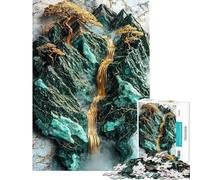 Rompecabezas para adultos de 1000 piezas El corazón dorado de la montaña Rompecabezas para adolescentes Ideal para pasar el tiempo en casa durante las vacaciones Regalo de cumpleaños o Navidad 50x75cm