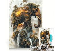 Rompecabezas para Adultos de 1000 Piezas: El dominio Sagrado del Elefante Juego práctico para Pasar el Tiempo en casa Durante Las Vacaciones y Fortalecer el Amor en Pareja 38x52cm