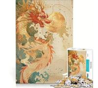 Rompecabezas para Adultos de 1000 Piezas El dragón del Zodiaco japonés Juguetes para armar Mejora la Memoria Toda la Familia 38x52cm
