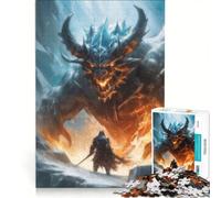 Rompecabezas para Adultos de 1000 Piezas El Dragón Demonio Juguetes para armar Entrena tu Cerebro y Tus Manos con póster y Hoja de Preguntas a Juego 50x75cm