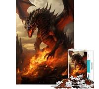 Rompecabezas para Adultos de 1000 Piezas El dragón resucita del Infierno Diversión en casa Juego práctico de Montaje de Patrones para Mayores de 14 años 50x75cm