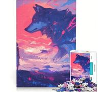 Rompecabezas para Adultos de 1000 Piezas El espíritu del Gran Lobo Juegos relajantes dificultad difícil con póster y Hoja de Preguntas a Juego 38x26cm