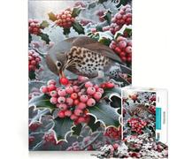 Rompecabezas para Adultos de 1000 Piezas El festín de Bayas de Thrush Un Juego práctico Divertido y con Humor Ideal para Decorar el Escritorio 38x52cm