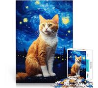 Rompecabezas para Adultos de 1000 Piezas El Gato de Van Gogh Juguetes de Juego para Regalo Familiar Mejorar el Amor Entre Parejas 38x26cm