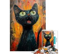 Rompecabezas para Adultos de 1000 Piezas El Gato Que grita Juegos Divertidos para Adultos Decoración cumpleaños (Tamaño 50x75cm)