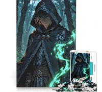 Rompecabezas para Adultos de 1000 Piezas: El hechicero Encapuchado del Bosque Oscuro, Juego práctico, desafiante para completar, colección de Artistas, Bellas Artes 38x52cm