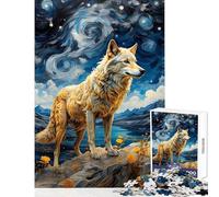 Rompecabezas para Adultos de 1000 Piezas El Lobo de Van Gogh Juego Familiar decoración del hogar Juguetes DIY para Mejorar el Amor Entre Parejas (38x52cm)