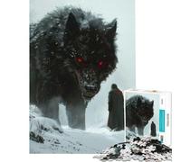 Rompecabezas para Adultos de 1000 Piezas El Lobo Fenrir Vikingo es un Juego de ingenio Que desafía la Inteligencia Un Juguete adictivo un Gran Regalo Una Obra de Arte (tamaño 50x75cm)