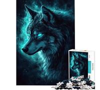 Rompecabezas para Adultos de 1000 Piezas El Misterio del Lobo de Ojos Azules Rompecabezas Relajante para Adultos Juegos para divertirse en Familia cumpleaños y Ocasiones Especiales
