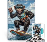 Rompecabezas para Adultos de 1000 Piezas El Mono surfea Hecho de Papel，para Mayores de 14 años Vacaciones en casa: Matando el Tiempo Ofrecido como Regalo para Toda la Familia.。tamaño：26x38cm