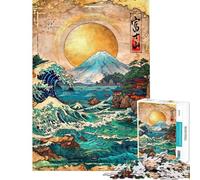 Rompecabezas para Adultos de 1000 Piezas El Monte Fuji y la Gran Ola Rompecabezas para Adolescentes Regalo de cumpleaños Juguete difícil y desafiante Juego Intelectual 38x26cm