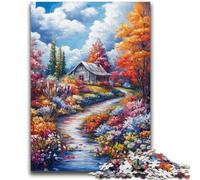 Rompecabezas para Adultos de 1000 Piezas: El otoño llega a casa, Juego Familiar, antiestrés, desafío difícil, colección de Artistas, Bellas Artes, 26x38cm