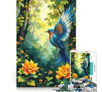Rompecabezas para Adultos de 1000 Piezas El pájaro del Amor en Vuelo Juguetes para armar Entrena tu Cerebro y Tus Manos con póster y Hoja de Preguntas a Juego 50x75cm
