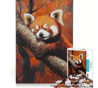Rompecabezas para Adultos de 1000 Piezas: El Panda Rojo soñando Juego práctico para Pasar el Tiempo en casa Durante Las Vacaciones Incluye póster y Hoja de Preguntas a Juego 38x52cm