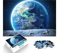 Rompecabezas para Adultos de 1000 Piezas El Planeta Tierra Desde el Espacio Hecho de Papel，para Mayores de 14 años Interacción Entre Padres e Hijos Regalos de Juegos desafiantes。tamaño：38x52cm