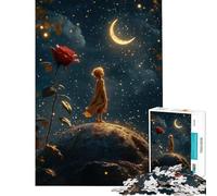 Rompecabezas para Adultos de 1000 Piezas El Principito bajo Las Estrellas Juego práctico Que desafía la Inteligencia Juguetes adictivos Regalos de cumpleaños para Mujeres tamaño 75x50cm