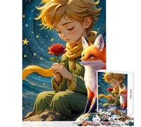 Rompecabezas para Adultos de 1000 Piezas: El Principito con Zorro y Rosa Decoración del hogar Juguetes Obras de Arte Regalo Juego Imposible Cada Pieza es única Tamaño: 50x75cm
