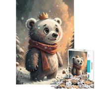 Rompecabezas para Adultos de 1000 Piezas El Rey Oso de Invierno Juego desafiante Juguetes educativos Decoración Perfecta Regalo Divertido (Tamaño 38x52cm)