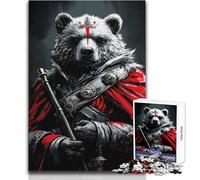 Rompecabezas para Adultos de 1000 Piezas, El Rey Oso Rojo, Divertido y Divertido Juego Educativo, Regalo de cumpleaños (tamaño 50x75cm)