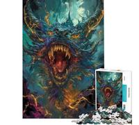 Rompecabezas para Adultos de 1000 Piezas El Rugido del dragón Juego Educativo y práctico de Aprendizaje difícil y desafiante para Mayores de 14 años Juego de Rompecabezas (38x52cm)