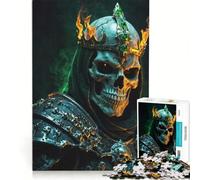 Rompecabezas para Adultos de 1000 Piezas El Señor de la Guerra Coronado de Llamas Juego de ingenio Montaje de Patrones Regalo Ideal para los Amantes de los Juegos 38x52cm