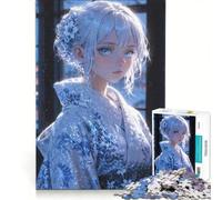 Rompecabezas para Adultos de 1000 Piezas El Suave Abrazo del Invierno Chica Anime en Kimono Juego de ingenio Difícil Toda la Familia 50x75cm