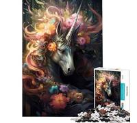Rompecabezas para Adultos de 1000 Piezas El Unicornio y la Naturaleza Diversión en casa Actividades decoración del hogar y Juego Imposible Apto para Mayores de 14 años (38x52cm)