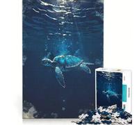 Rompecabezas para Adultos de 1000 Piezas El Viaje hacia la luz ︰ El Ascenso de una Tortuga Marina, Juego práctico, Corte de precisión, Regalos de cumpleaños 38x52cm
