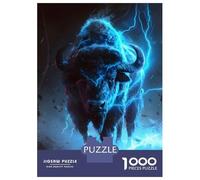 Rompecabezas para Adultos De 1000 Piezas Electrified Buffalo Charge Rompecabezas para Adultos Juego De Ingenio Una Obra De Arte Interacción Entre Padres E Hijos 38x26cm/1000pcs