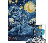 Rompecabezas para Adultos de 1000 Piezas Elefante bajo un Cielo Estrellado Un Reto Educativo para aliviar el estrés Juguetes antiestrés para Mayores de 14 años (50x75cm)