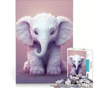 Rompecabezas para Adultos de 1000 Piezas, Elefante Bebé Charlie, Decoración de Pared de Juguete, Interacción Entre Padres e Hijos, cumpleaños y Ocasiones Especiales, 50x75cm