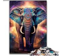 Rompecabezas para Adultos de 1000 Piezas, Elefante Colorido, Juego Intelectual Que fomenta el Amor en Pareja a Partir de los 14 años tamaño 50x75cm